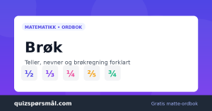 Brøk forklaret – tæller, nævner og brøkregning med eksempler som ½, ⅓ og ¾